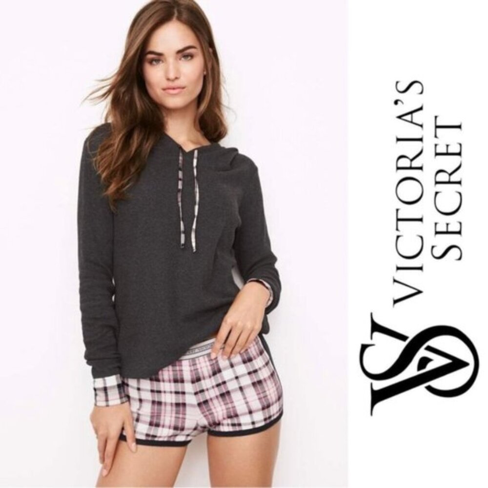 Victoria's Secret | Logo Band Plaid Waffle Sleep Shorts | Size Extra Small